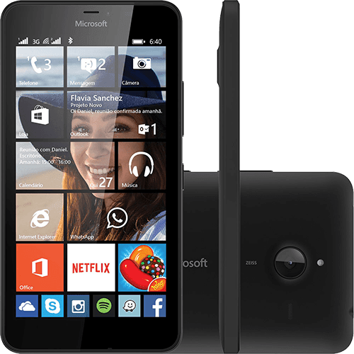 Smartphone Microsoft Lumia 640 XL Dual Chip Desbloqueado Windows Phone 8.1 Tela 5.7" 8GB 3G Câmera 13MP - Preto