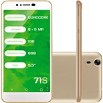 Ficha técnica e caractérísticas do produto Smartphone Mirage 71s Dual Chip Android 5.1 Tela 5.5" Quad Core 8GB 3G Wi-Fi Câmera 8MP - Dourado