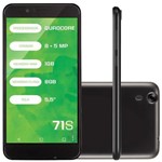 Ficha técnica e caractérísticas do produto Smartphone Mirage 71S Dual Chip 3G RAM 1GB Quad Core Tela 5.5" Dual Camera 8MP+5MP Android 5.1 Preto