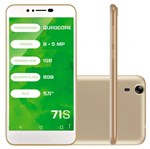 Smartphone Mirage 71S Dual Chip 3G Ram 1Gb Quad Core Tela 5.5 Pol. Dual Câmera 8Mp+5Mp Android 5.1 Dourado - 1002