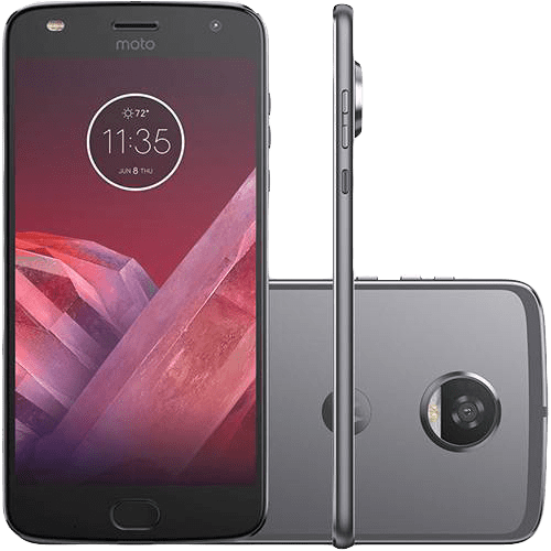 Ficha técnica e caractérísticas do produto Smartphone Motorola Moto Z2 Play New Sound Edition Dual Chip Tela 5.5" Android 7.1 Nougat Octa-Core 2.2 GHz (Snapdragon 626) 64GB 4G Wi-Fi Câmera 12MP - Platinum