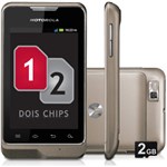 Smartphone Motorola XT390 Motosmart Dual Chip - Cinza - GSM, Tela Touch 3.5", Android 2.3, 3G, Wi-Fi, Câmera 3MP, Filmad...