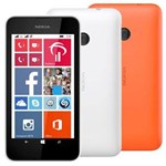 Ficha técnica e caractérísticas do produto Smartphone Nokia Lumia 530 Dual Branco com Windows Phone 8.1, Tela de 4”, Câm. 5MP, 3G, WiFi, Bluetooth, GPS, Processador Quad Core + Capa Laranja