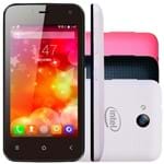 Smartphone Qbex X-Pocket 4" 4GB 3G Câmera Frontal Android 4.4 Preto + Capa Branca e Rosa