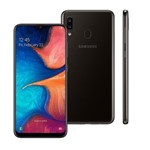 Ficha técnica e caractérísticas do produto Smartphone Samsung Galaxy A20 A205G 32GB 3GB RAM 13MP Tela 6.4 Preto