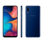 Ficha técnica e caractérísticas do produto Smartphone Samsung Galaxy A20 32GB 4G - 3GB RAM Tela 6,4" Câm. Dupla + Câm. Selfie 8MP