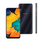 Ficha técnica e caractérísticas do produto Smartphone Samsung Galaxy A30 Preto 64GB, Tela Infinita de 6.4", Câmera Traseira Dupla, Leitor de Digital, Android 9.0 e Processador Octa-Core