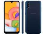 Ficha técnica e caractérísticas do produto Smartphone Samsung Galaxy A01 32gb Azul 4gb - 2gb Ram Tela 5,7 Cam. Dupla + Cam. Selfie 5mp