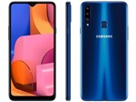 Ficha técnica e caractérísticas do produto Smartphone Samsung Galaxy A20s 32GB Azul 4G - 3GB RAM Tela 6,5” Câm. Tripla + Câm. Selfie 8MP