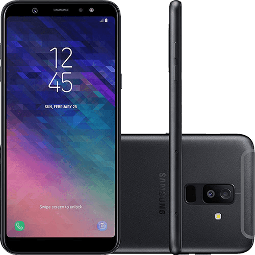 Ficha técnica e caractérísticas do produto Smartphone Samsung Galaxy A6+ Dual Chip Android 8.0 Tela 6" Octa-Core 1.8GHz 64GB 4G Câmera 16MP F1.7 + 5MP F1.9 (Dual Cam) - Preto