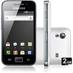 Ficha técnica e caractérísticas do produto Smartphone Samsung Galaxy Ace - Branco - GSM, Tela Touch 3.5", Android 2.2, Processador 800 MHz, 3G, Wi-Fi, GPS,Câmera de 5MP, Incluso Cartão de Memória de 2GB