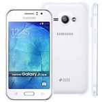 Ficha técnica e caractérísticas do produto Smartphone Samsung Galaxy J1 Ace Duos Branco com Dual Chip, Tela 4.3", 3G, Câmera 5MP, Android 4.4 e Processador Dual Core de 1.2 GHz