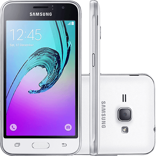 Smartphone Samsung Galaxy J1 Dual Chip Android 5.1 Tela 4,5" 8GB 3G Wi-Fi Câmera 5MP - Branco