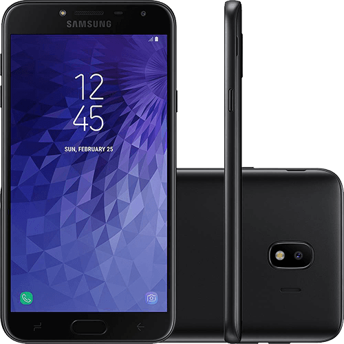 Ficha técnica e caractérísticas do produto Smartphone Samsung Galaxy J4 16GB Dual Chip Android 8.0 Tela 5.5" Quad-Core 1.4GHz 16GB 4G Câmera 13MP - Preto