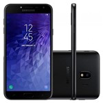 Ficha técnica e caractérísticas do produto Smartphone Samsung Galaxy J4 Dual Chip, 4G, Câmera 13MP, Android 8.0, Processador Quad Core e RAM de 2GB, 32GB, Preto, Tela 5.5