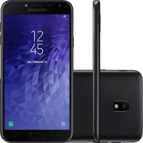 Ficha técnica e caractérísticas do produto Smartphone Samsung Galaxy J4 32GB Dual Chip Android 8.0 Tela 5.5" Quad-Core 1.4GHz 4G Câmera 13MP - Preto