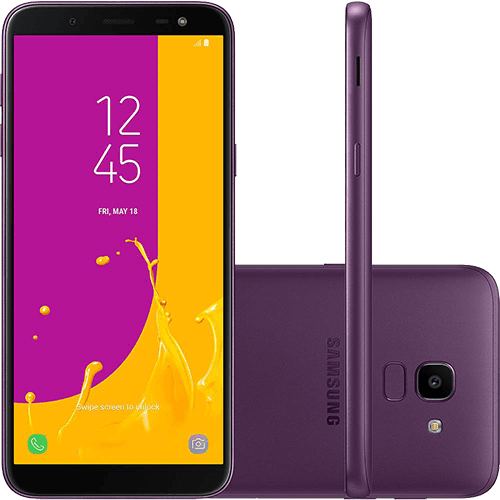 Ficha técnica e caractérísticas do produto Smartphone Samsung Galaxy J6 64GB Dual Chip Android 8.0 Tela 5.6" Octa-Core 1.6GHz 4G Câmera 13MP - Violeta