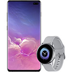 Ficha técnica e caractérísticas do produto Smartphone Samsung Galaxy S10+ - Preto + Smartwatch Samsung Galaxy Watch Active - Prata