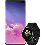 Ficha técnica e caractérísticas do produto Smartphone Samsung Galaxy S10+ - Preto + Smartwatch Samsung Galaxy Watch Active - Preto
