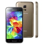 Ficha técnica e caractérísticas do produto Smartphone Samsung Galaxy S5 Mini Duos SM-G800H Dourado com Dual Chip, Tela 4.5", Android 4.4, 3G, Câmera 8MP e Processador Quad Core 1.4GHz - Tim