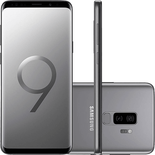 Ficha técnica e caractérísticas do produto Smartphone Samsung Galaxy S9+ Dual Chip Android 8.0 Tela 6.2" Octa-Core 2.8GHz 128GB 4G Câmera 12MP Dual Cam - Cinza
