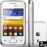 Smartphone Samsung Galaxy Y Duos Dual Chip Android Tela 3" 3G Wi-Fi Câmera 3MP GPS - Branco + Cartão de 2GB