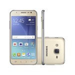 Ficha técnica e caractérísticas do produto Smartphone Samsung J200 TV 8GB Dual Dourado