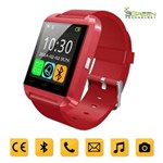 Smartwatch 3Green Bluetooth Android Touchscreen com Pedômetro e Contador de Calorias U8 Vermelho