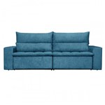 Sofá 4 Lugares Grecco com Pillow Retrátil e Reclinável Suede Amassado Azul - Rifletti