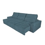 Sofá 6 Lugares Roma Retrátil e Reclinável Suede Amassado Azul - Rifletti