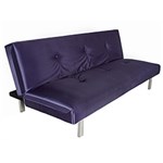 Ficha técnica e caractérísticas do produto Sofá-Cama 3 Lugares Viola 100% Poliéster Roxo - Acasa