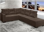 Sofá de Canto Chaise 2 e 3 Lugares Suede - Sevilha Banqueta Direita American Comfort