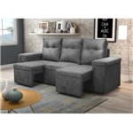 Ficha técnica e caractérísticas do produto Sofa Fluence 3 Lugares Retrátil Cinza Somopar