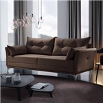 Sofá 3 Lugares com 2 Almofadas M97 Martins Estofados Suede Marrom Escuro