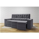 Ficha técnica e caractérísticas do produto Sofa 3 Lugares Net Bob Assento Retratil e Reclinavel Grafite 2,05M (L) - Netsofas