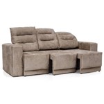 Sofa 3 Lugares Net Infinity Assento Retratil e Reclinavel Suede Bege 2,07M (L) - Netsofas