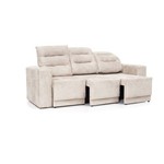 Sofa 3 Lugares Net Infinity Assento Retratil e Reclinavel Suede Cru 2,07M (L) - Netsofas