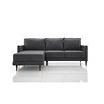 Sofa 3 Lugares Net Sharp Fixo com Chaise Grafite 2,27M (L) - Netsofas