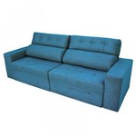 Sofá Retrátil e Reclinável 4 Lugares Elegance Ambiente Móveis LTDA Azul