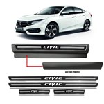 Ficha técnica e caractérísticas do produto Soleira Premium Resinada com Vinil Exclusivo Honda Civic 2011 Á 2016