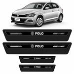 Soleira Protetor Porta Platinum Novo Volks Polo 2018 - Preto