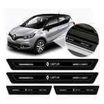 Ficha técnica e caractérísticas do produto Soleira Protetor Porta Platinum Renault Captur 2018 2019 2020 - Preto
