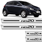 Ficha técnica e caractérísticas do produto Soleira Protetora Adesiva Resinada Hyundai Hb20 2012 a 2018 4 Peças com Grafia Fácil Aplicação