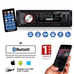 Ficha técnica e caractérísticas do produto Som Automotivo Rádio AM FM MP3 Bluetooth SD Carregador + Controle Remoto RS-II709BR