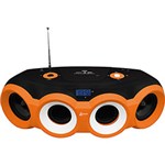 Som Portátil Lenoxx BD1440 CD Player Rádio FM Entrada Auxiliar e Bluetooth - Preto e Laranja
