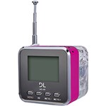 Ficha técnica e caractérísticas do produto Som Portátil MP3 DL com Rádio FM e Relógio MS-40 - Pink
