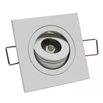Ficha técnica e caractérísticas do produto Spot LED COB 1W Quadrado Embutir Direcionável Branco Frio - Brand