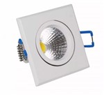 Ficha técnica e caractérísticas do produto Spot LED COB 3W Quadrado Embutir Direcionável Branco Frio - Brand