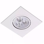 Ficha técnica e caractérísticas do produto Spot LED 3w Quadrado Direcionável Branco Frio 6500k - Aro Branco