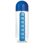 Ficha técnica e caractérísticas do produto Squeeze 600ml com Porta Comprimidos TopGet Azul